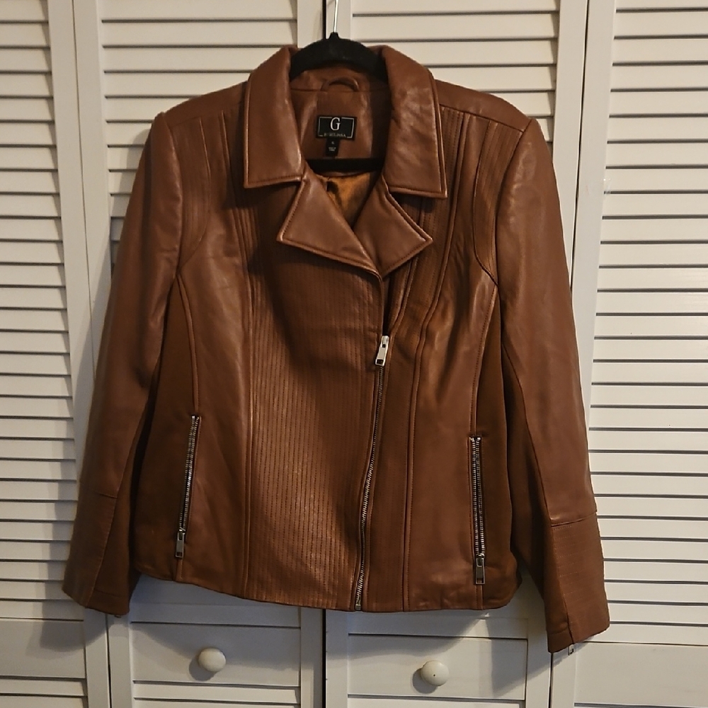 G by Giuliana Brown Leather Jacket